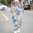 thumbnail image 4 of kaondbfi Womens Pants Wide Leg High Waisted Adjustable Trousers with Pockets Casual Lightweight Summer Casual Pants for Women, 4 of 9