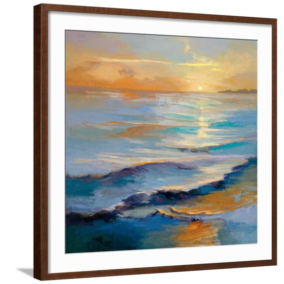 Art.com Ocean Overture Art Print by Vicki Mcmurry, Brown Frame Wall Art, 29" x 29"