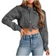 thumbnail image 2 of Puntoco Coat Chaqueta Vaquera De Manga Más Delgada Con Aspecto De Solapa De Color A La Moda Para Mujer Liquidación Puntoco Puntoco-1, 2 of 7