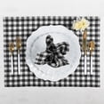 thumbnail image 4 of Solino Home Linen Black Gingham Placemats Set of 4 - 100% Pure Linen Placemats 14 x 19 Inch for Summer, Fall, Autumn, Halloween - Gingham Check, 4 of 5