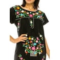 thumbnail image 2 of unik Embroidered Traditional Mexican Dress Colorful Flowers (Black 2, S), 2 of 4