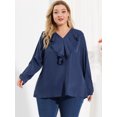 thumbnail image 4 of GRACE & GRANDEUR Women's Plus Size Tops V Neck Ruffle Boho Chiffon Blouse, 4 of 6