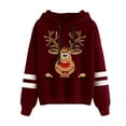 thumbnail image 1 of Sweat à Capuche d'Hiver pour Femmes, Pull de Mode Imprimé de Noël, Pull de Noël, Blouse Ample Mi-Longue, Col Rond Chaud, 1 of 6