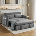 thumbnail image 2 of Lunale Convertible Loveseat Sleeper for Living Room, Modern Upholstered Futon Sofa Bed in Gray, 2 of 9