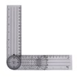 thumbnail image 1 of FrostHike Multi-Ruler Goniometer Angle Medical Spinal Ruler Professional 360 Degree Measuring Tool Spinals Goniometer Protractors(transparent), 1 of 5