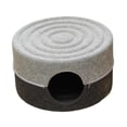 thumbnail image 3 of Cama túnel para gatos redonda, transpirable, cómoda para gatos de interior, escondite, túnel en forma de dona para gatos, mascotas pequeñas, gatito Gris oscuro claro, 3 of 8