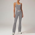 thumbnail image 5 of Sahpxhe 2 Piece Workout Sets for Women Scoop Neck Crop Tank Top High Waisted Flare Leggings for Yoga Gym Gray XXL, 5 of 7