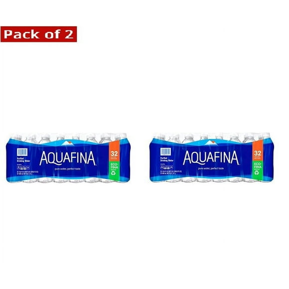 Aquafina Purified Drinking Water 16.9 oz, 32 - Pack of 2