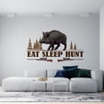 thumbnail image 2 of Vinyl Adhesive Eat Sleep Hunt Quotes Pine Trees Wild Boar Hunting Decor Design Home Art Wall Decal | 11" x 20" Removable Bedroom Living Room Wild Pig Guns Multi-colored Wall Decoration Sticker, 2 of 5