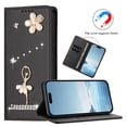 thumbnail image 6 of Leather For Samsung Galaxy S23 Ultra 5G Case 【RFID Blocking】Ballet Girl Flip Wallet Leather Case With Card Holder Magnetic Closure  Phone Cases Cover,Black,For Galaxy S23 Ultra 5G, 6 of 8