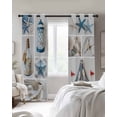 thumbnail image 2 of Blue Oceans Beach Black Out Curtains 54 Inch Long, Short Curtains for Small Window, Nautical Coastal Starfish Seashell Room Darkening Farmhouse Window Curtains for Kitchen Bedroom 42"x54" 2 Panels, 2 of 8