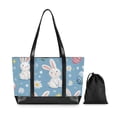 thumbnail image 7 of FORMRS Canvas Laptop Tote Bag for Women with 15.6" Computer Compartments Shoulder Handbag, Cartoon Easter Bunnies, 7 of 7