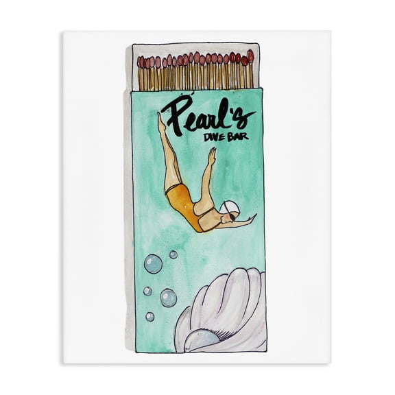 Stupell Industries Traditional Pearl Dive Matchbox Canvas Art, 16 x 20, by Nola James