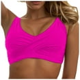 thumbnail image 4 of Gubotare Bikini Tops for Women Push Up Women's Twist Front Bikini Top V Neck Push Up Padded Swimsuit Top Bathing Suits(Hot Pink,XL), 4 of 8