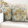 thumbnail image 2 of Boho Orange Throw Pillow Covers 18x18 inch Set of 2, Rust Coral Floral Persian Carpet Double Sided Pattern Soft Plush Cushion Cover for Couch Sofa Bed Decorative, Only Pillowcase (No Insert), 2 of 6