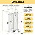 thumbnail image 4 of Frameless double sliding shower door, 56-60 inches wide x 74 inches high, 5/16 inch (8mm) tempered glass, explosion-proof film, strong and stable, stainless steel handle, square tube track,Black, 4 of 9
