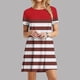 thumbnail image 2 of Vestido de Manga Corta para las Mujeres Casual Impreso Cuello Redondo, Vestido de las Señoras para la Primavera Y el Verano de Uso Diario, 2 of 9