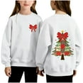thumbnail image 2 of NAISIBABY Girls Christmas Sweatshirt, Fleece Lined Crewneck Long Sleeve Kids Fashion Festival Tops White 9T, 2 of 7