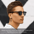 thumbnail image 5 of 20 Piezas Aretes Falsos Piercing Hombre Mujer Arracadas Set negro, 5 of 5