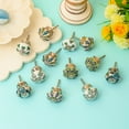 thumbnail image 3 of Perilla Home Set of 12 Mix Green Floral Printed Knobs Pull and Push for Handles Cabinet Door Interior Decorative Knobs for Home Kitchen Cupboard Bedroom Dresser Wardrobe Drawer Pulls, 3 of 12