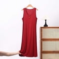 thumbnail image 2 of PBFRDSJ Women's Round Neck Henley Sleeveless Midi Nightgown Loose Soft Tank Sleep Dress for Home Daily Wear Sizes XL-5XL, 2 of 8