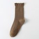 thumbnail image 1 of Zhuge 6 pares de calcetines de algodón para mujer, finos, suaves, cómodos, transpirables, por encima del tobillo, para negocios, informales (café), 1 of 2