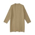 thumbnail image 7 of thefmos Women's Open Front Long Sleeve Knit Cardigan Solid Color Casual Loose Fit Outerwear Trendy Fall Winter Outfit, Khaki 3XL, 7 of 7
