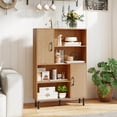 thumbnail image 2 of Costway 47” Storage Cabinet with 2 Doors & 4 Open Shelves, 5 Metal Support Legs for Kitchen Natural, 2 of 10