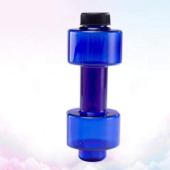 Phenofice Blue Plastic Water Bottle for Fitness with Dumbbell Design High Strength and Anti Odor
