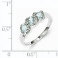 thumbnail image 2 of 925 Sterling Silver Rhodium Aquamarine and Diamond Ring Size 6, 2 of 6