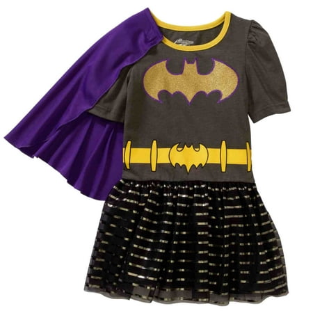 DC Comics Toddler Girls Caped Batgirl Superhero Tulle Dress 2T