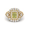 thumbnail image 2 of Bague de Mariage pour Femme en Argent Sterling 925 Plaqué Jaune, Forme Coussin 6x4 mm, Quartz Citron, 2 of 4
