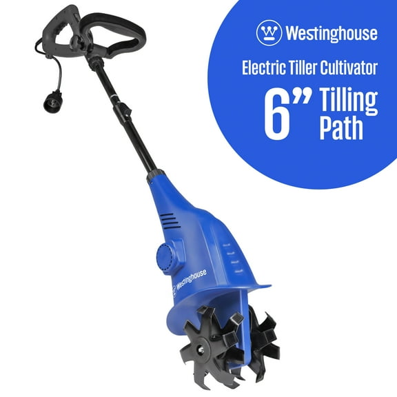Westinghouse W6TCAC 6-Inch, 2.5 Amp Corded Electric Mini Tiller Cultivator, 4 Steel Blades