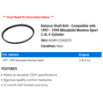 thumbnail image 2 of Balance Shaft Belt - Compatible with 1997 - 1999 Mitsubishi Montero Sport 2.4L 4-Cylinder 1998, 2 of 2