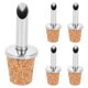 thumbnail image 1 of 5 tapones vertedores de acero inoxidable para botellas de vino, con diseño de corcho, para aceite de oliva y vinagre líquido., 1 of 6