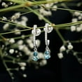 thumbnail image 3 of Rosec Jewels 0.75 CT Aquamarine and Diamond Teardrop Earrings, Aquamarine Drop Earrings for Women, March Birthstone Earrings, Diamond Hoop Earrings, 10K White Gold, 3 of 8