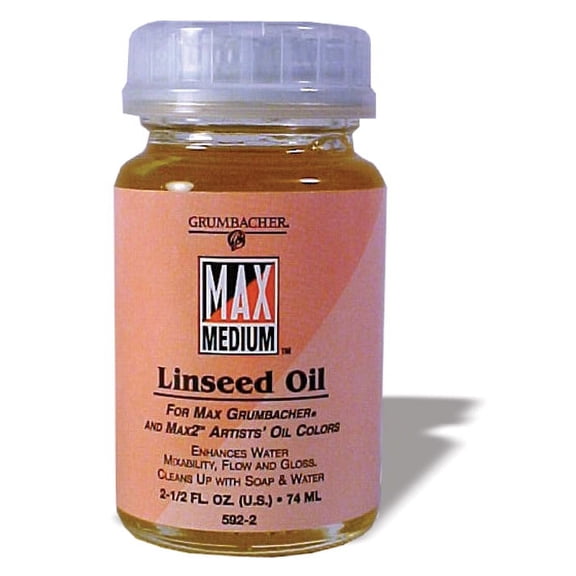 Grumbacher Linseed Oil Medium for MAX Water-Mixable Oil Paints, 2.5 fl. oz. Bottle