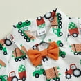 thumbnail image 6 of Okbabeha Toddler Boy Easter Shorts Set Carrot Car Print Short Sleeve Button-up Bow Tie Shirt Shorts, 6 of 7