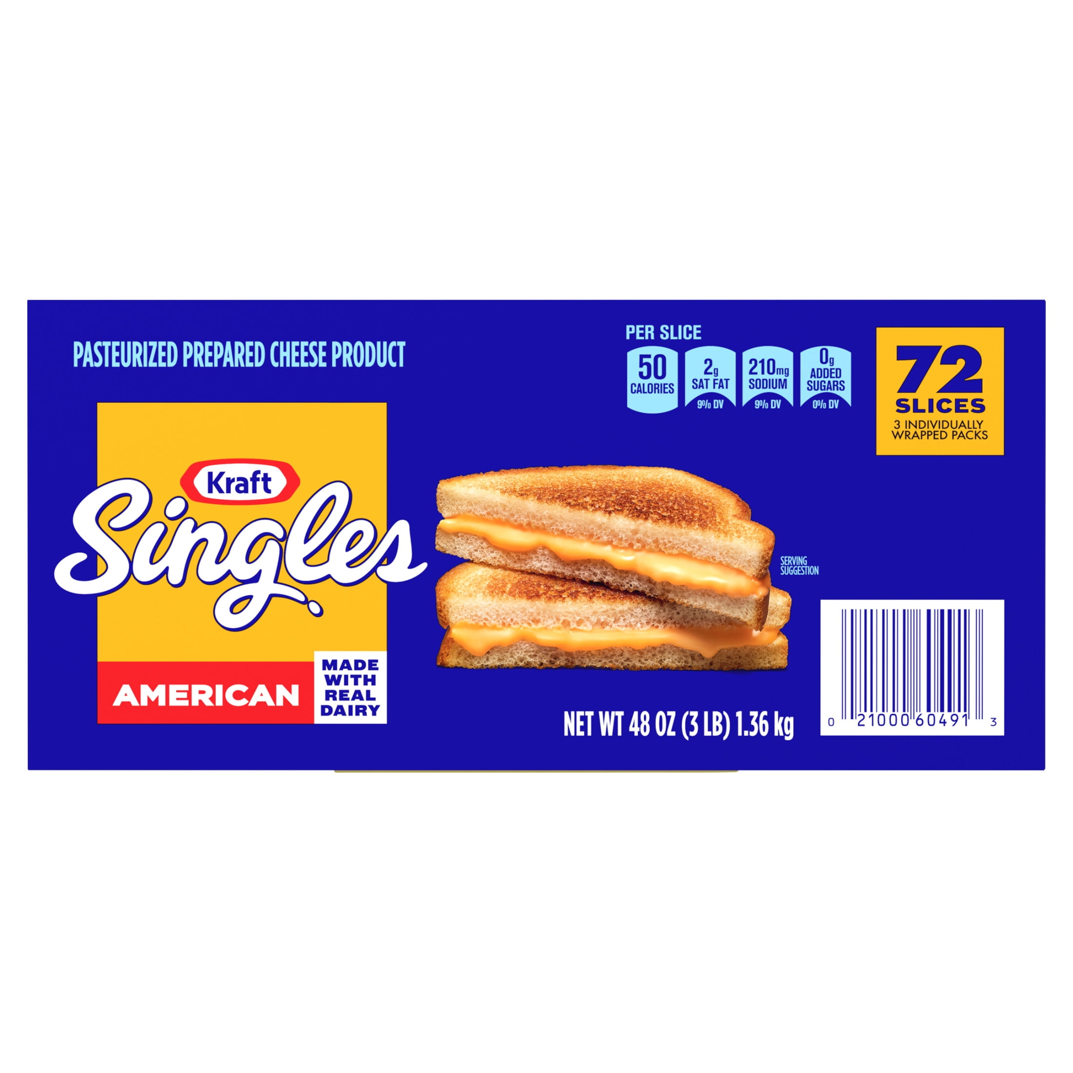 ALL THE SINGLES72〜97 Kraft American Cheese Slices 72 Ct Pack, Refrigerated