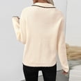 thumbnail image 4 of Tnhcen Women's Solid Color Tie-Front Cardigan Turnover Collar Sweater with Butterfly Bows Acrylic Soft Knitwear Casual Pocket Long Sleeve Open Front Chic Women's Clothing S-L, 4 of 7