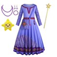 thumbnail image 3 of Disfraces de Disney Wish para niñas, disfraces de Cosplay de películas, vestido de princesa Asha para niños, Halloween, Carnaval, cumpleaños, mascarada, actuación en escenario, 3 of 5