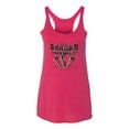 thumbnail image 2 of My Savior is Tougher than Nails Bible Verse | Female Inspirational/Christian Premium Tri-Blend Racerback Tank Top, Shocking Pink, Large, 2 of 3