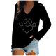 thumbnail image 1 of Moda mujer Casual cuello en V brillante intermitente Hot Diamonds manga larga camiseta Tops Fridja  FKASFK4819, 1 of 5