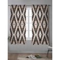 thumbnail image 4 of Brown Aztecs Curtains 72 Inch Length,Sheer Curtains for Bedroom Living Room Window Abstract Southwest Geometric Vintage Tribal Rod Pocket Drapes Kitchen Curtains Small Half Window 52"x72" 2 Panels, 4 of 7