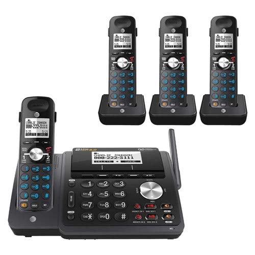 Teléfono inalámbrico AT&T TL88102BK DECT 6.0 de 2 líneas con 3 teléfonos