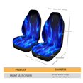 thumbnail image 5 of Xoenoiee Blue Fire Print 2 Pcs Front Car Seat Cover Vehicle Seat Protector Covers Universal Fit Most Cars SUV Sedan Truck Van, Auto Interior Accessories, 5 of 6
