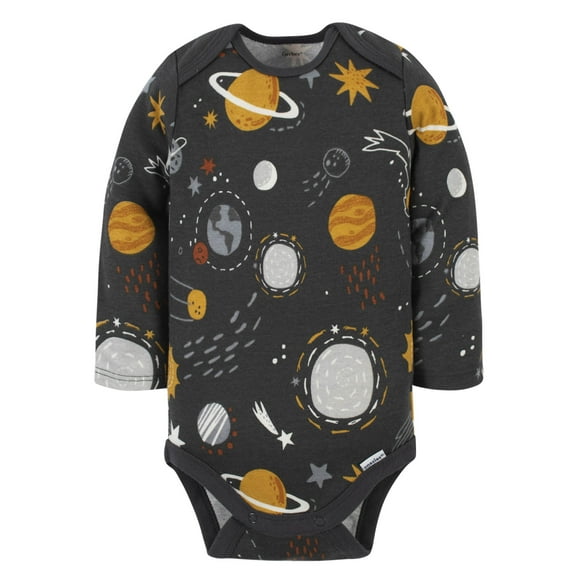 Modern Moments by Gerber Baby Boys Long Sleeve Onesies® Brand Bodysuit, (NB - 12M)