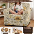 thumbnail image 4 of FKELYI Retro Sunflower Print 2 Pcs Stretch Armchair Slipcover with Individual Cushion Cover Non-Slip Furniture Protector for Living Room Couch Sofa Covers, 4 of 7