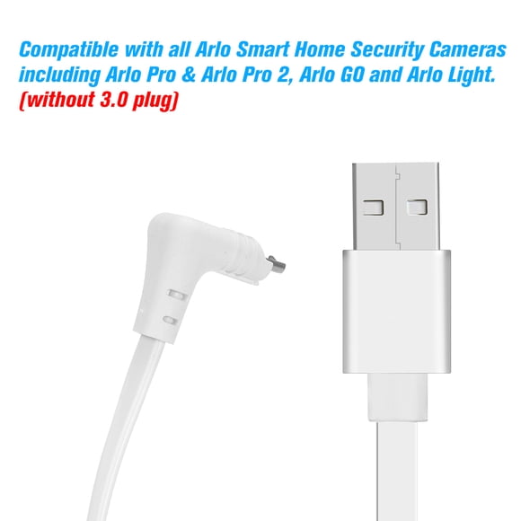 Power Cable,Indoor/outdoor Flat Cable Alloy Usb 2 Arlo Arlo Weatherproof Arlo (white) Power Cable Usb Cable Flat Cable Alloy 1 Cable Funien 2m/6.6ft Eryue Qisuo