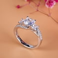 thumbnail image 5 of Eclet Jewels Princess Cut Excellent 1.8 Ct Diamond Ring For Women's - Silver 14K White Gold Over Ring - 3 Stone Bypass Rings for Women's - Split Shank Diamond Rings for Women's - Birthday Gifts, 5 of 12